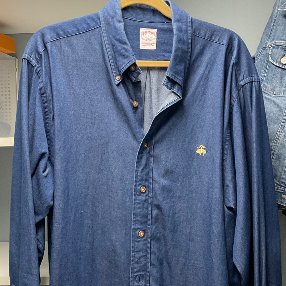 Men's Blue denim Button-Down Shirt